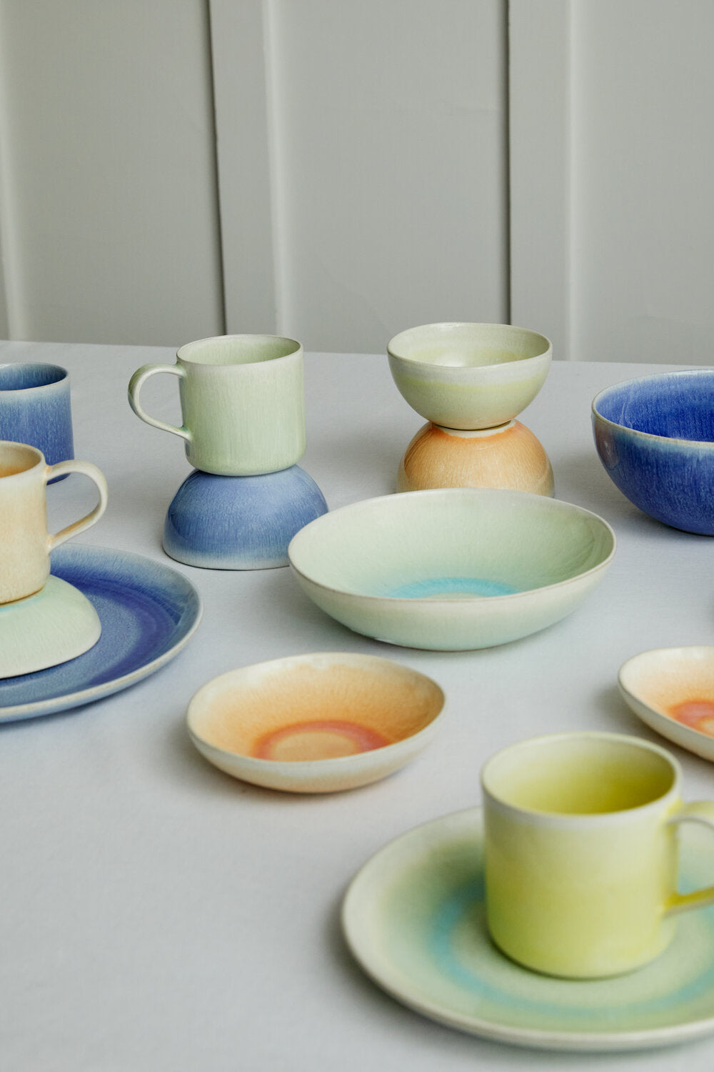 Spring dyb tallerken, grøn - Ø22 cm.